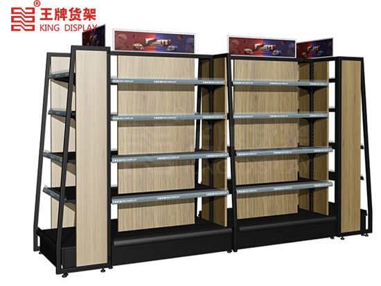 Wooden back board European convenience store shelf